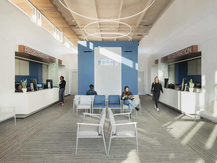Lobby, Waiting Room at Broadlawns Community Clinic at Drake University
