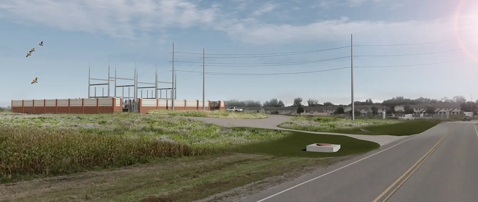 Substation from Dubuque Street Looking South